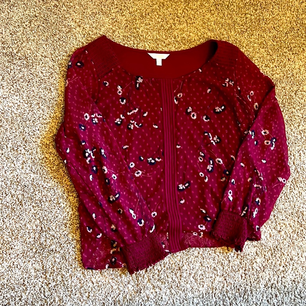XL LC Lauren Conrad mixed-media blouse